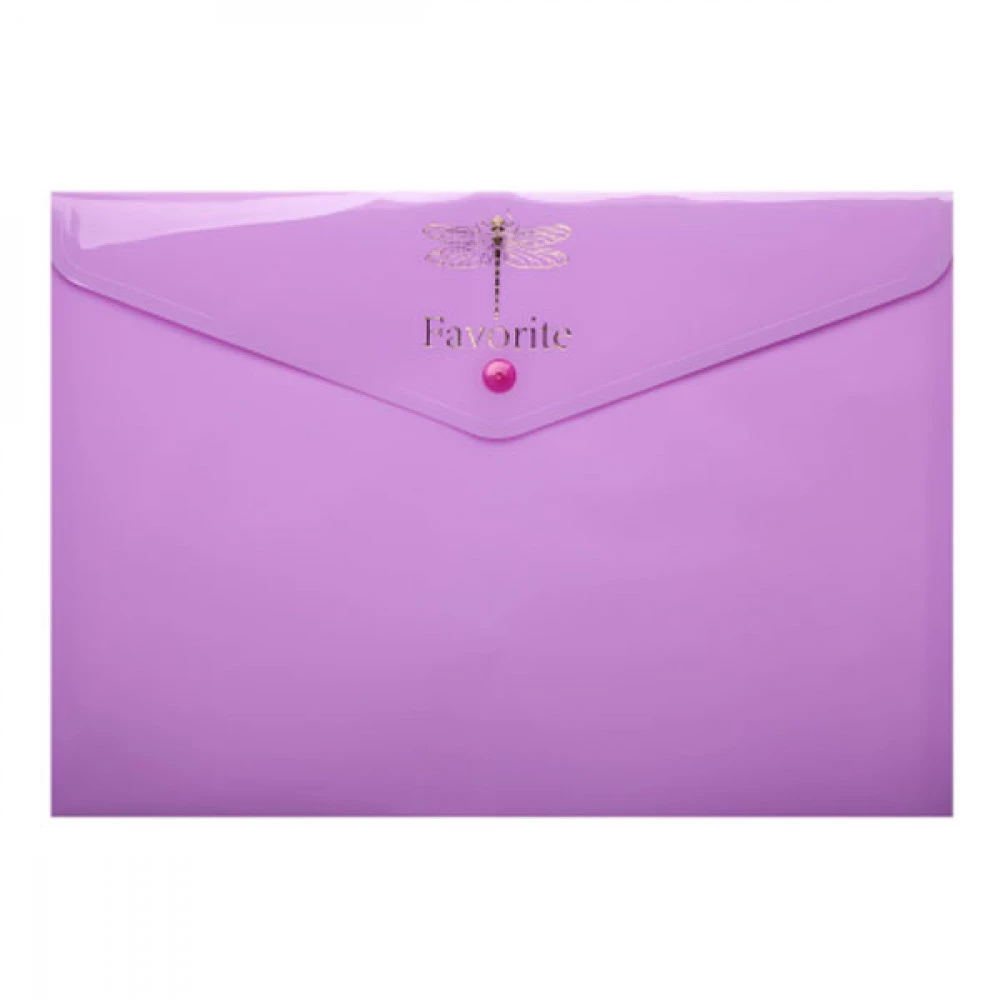 Папка - конверт А4 на кнопці Buromax BM3953-26 PASTEL бузків.