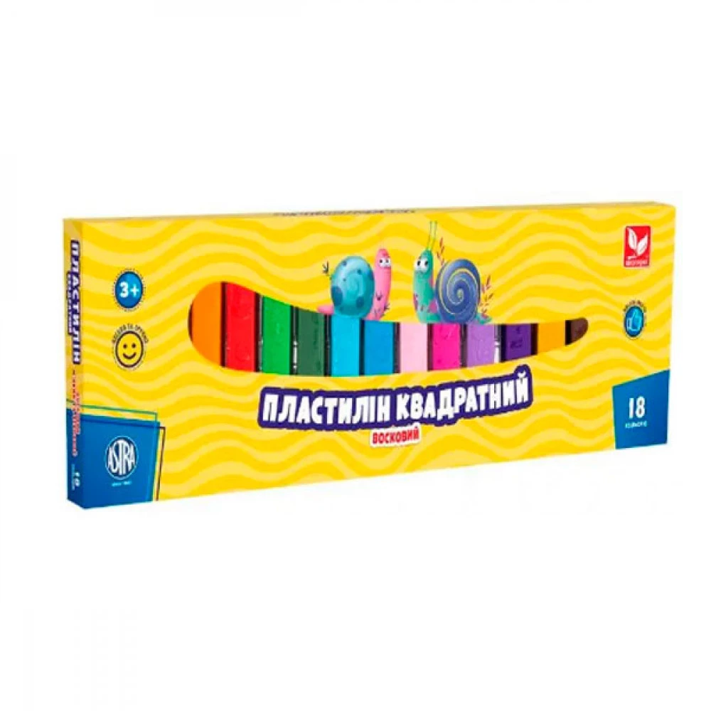 Пластилін 18 кольорів 200 г Школярик 83814904 восковий