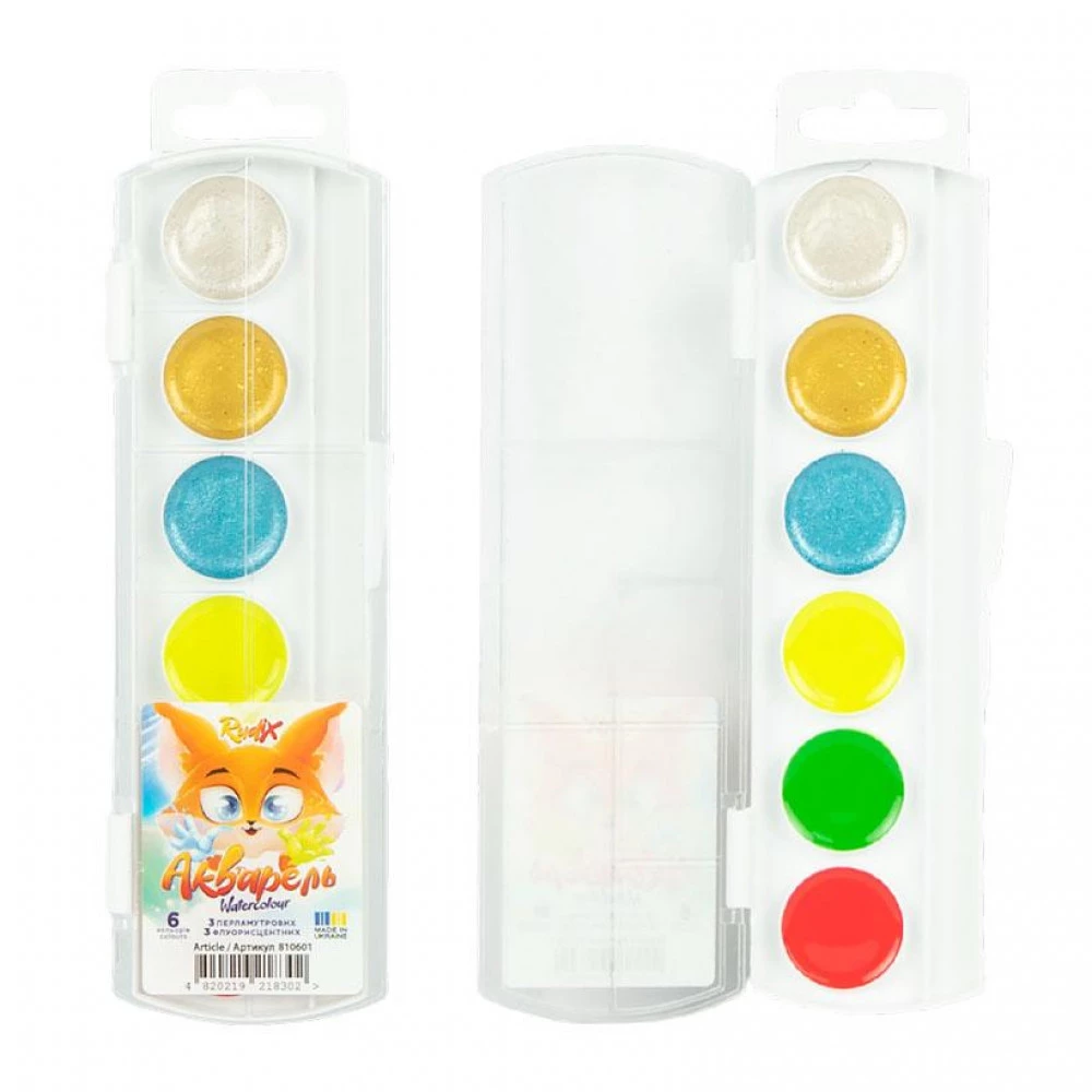 Акварель 6+6кол RUDIX 810601 Творчість флюар.