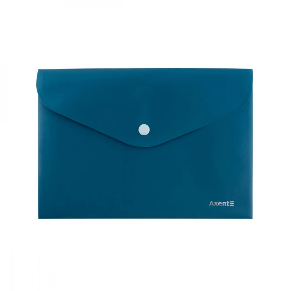 Папка - конверт пластиковий А5 Axent 1522-29 Earth colors на кнопці синій