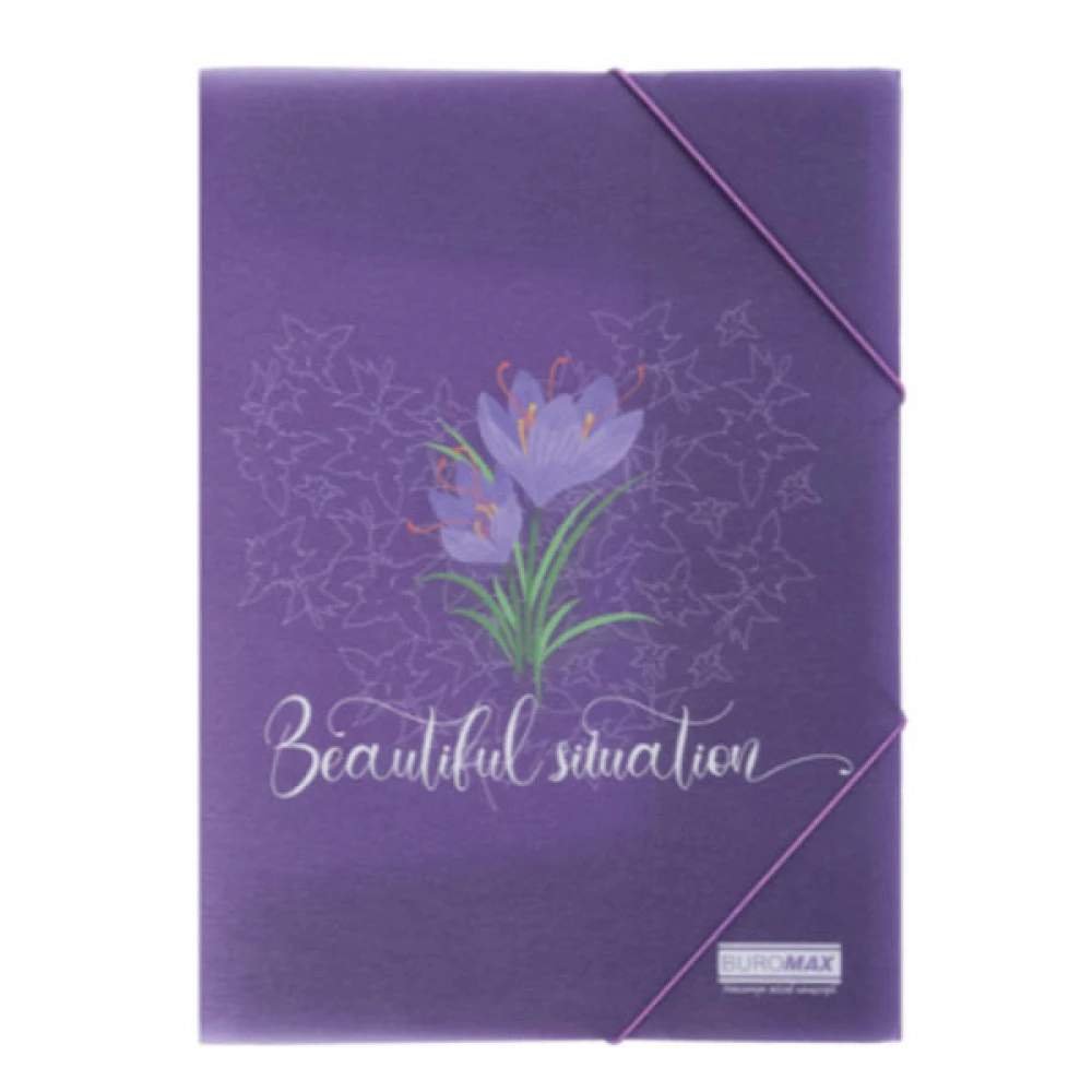 Папка на гумках А4 BM.3969-07 матова напіврозр.ARABESKI, фіолетовий