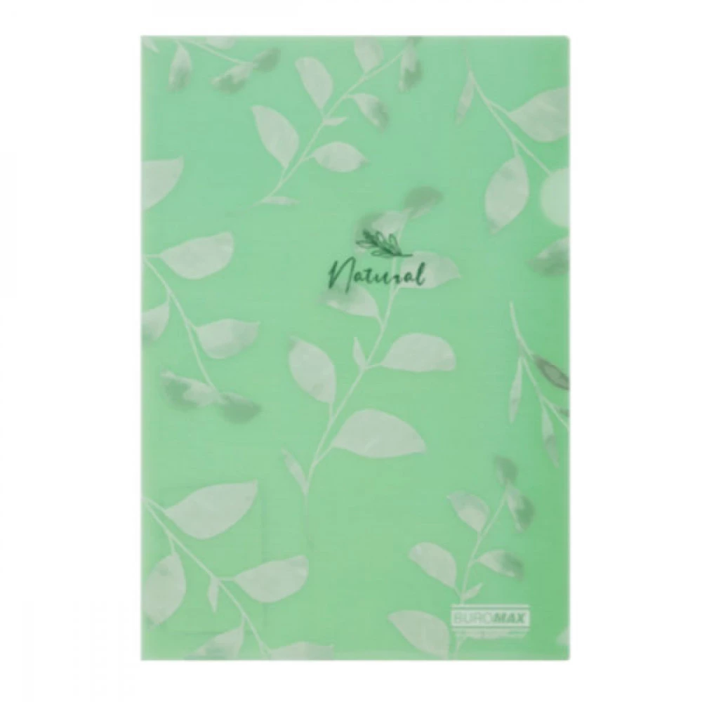 Кутник пластиковий А4 BuroMax ARABESKI 220мк BM3967-04 зелений