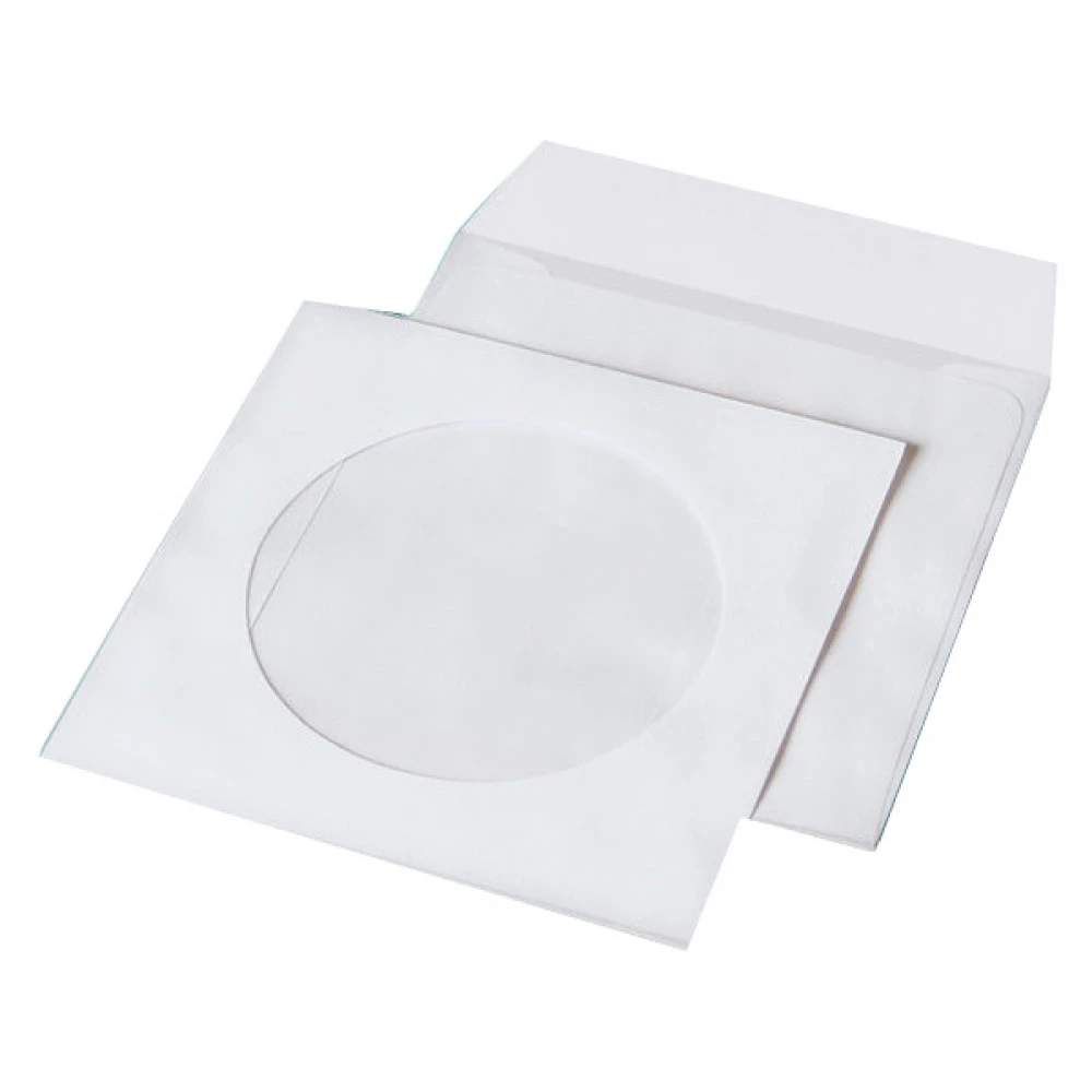 Конверт для дисків CD МК білий 80 гр з вікном (6112)