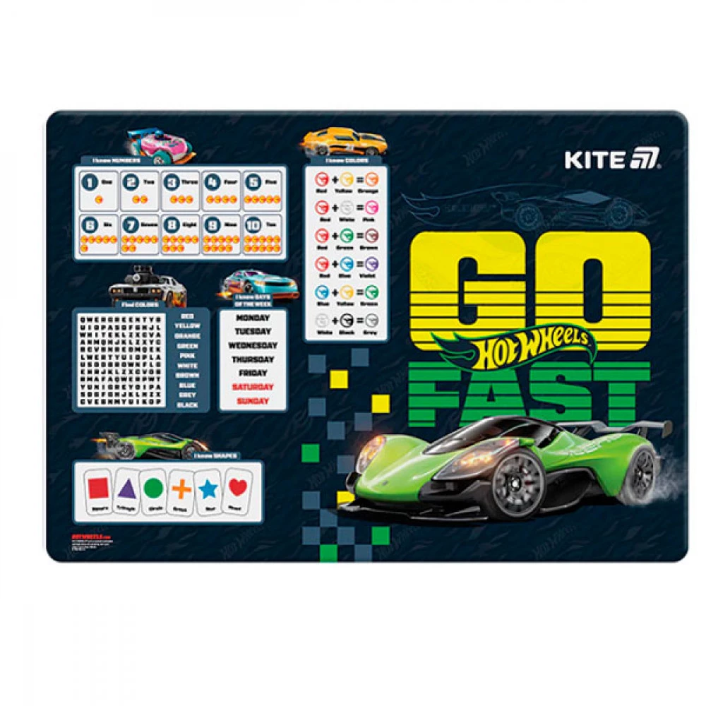 Підкладка настільна 42,5x29см Kite PP HW25-207-1 Hot Wheels