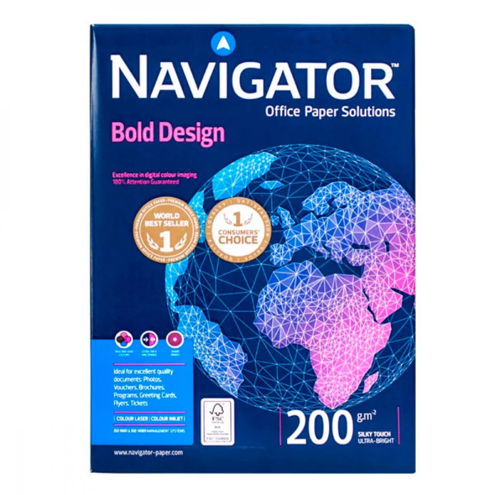 Папір Navigator А4 200 г/м2 (150 аркушів) білий