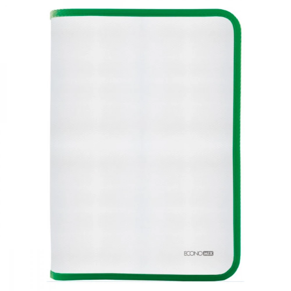 Папка пластикова А4 Economix E31644-04 на блискавці прозр.зелена