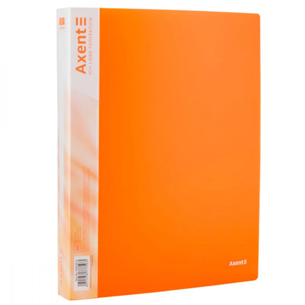 Папка пластикова А4 Axent 1208-25 на 4-х кільцях 35мм з кишенею прозора.