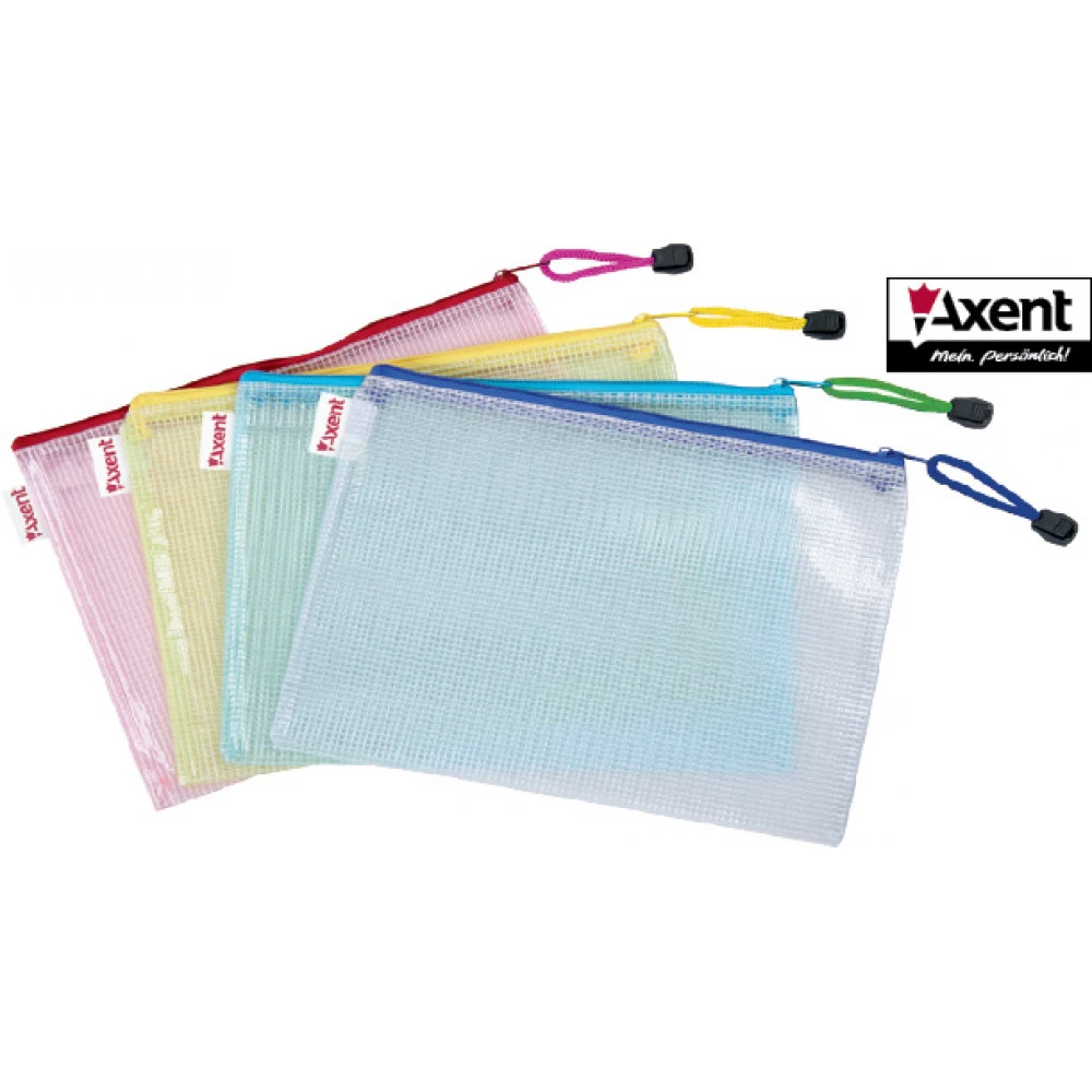 Папка пластикова А4 Axent 1406-00 на блискавці прозора Mix