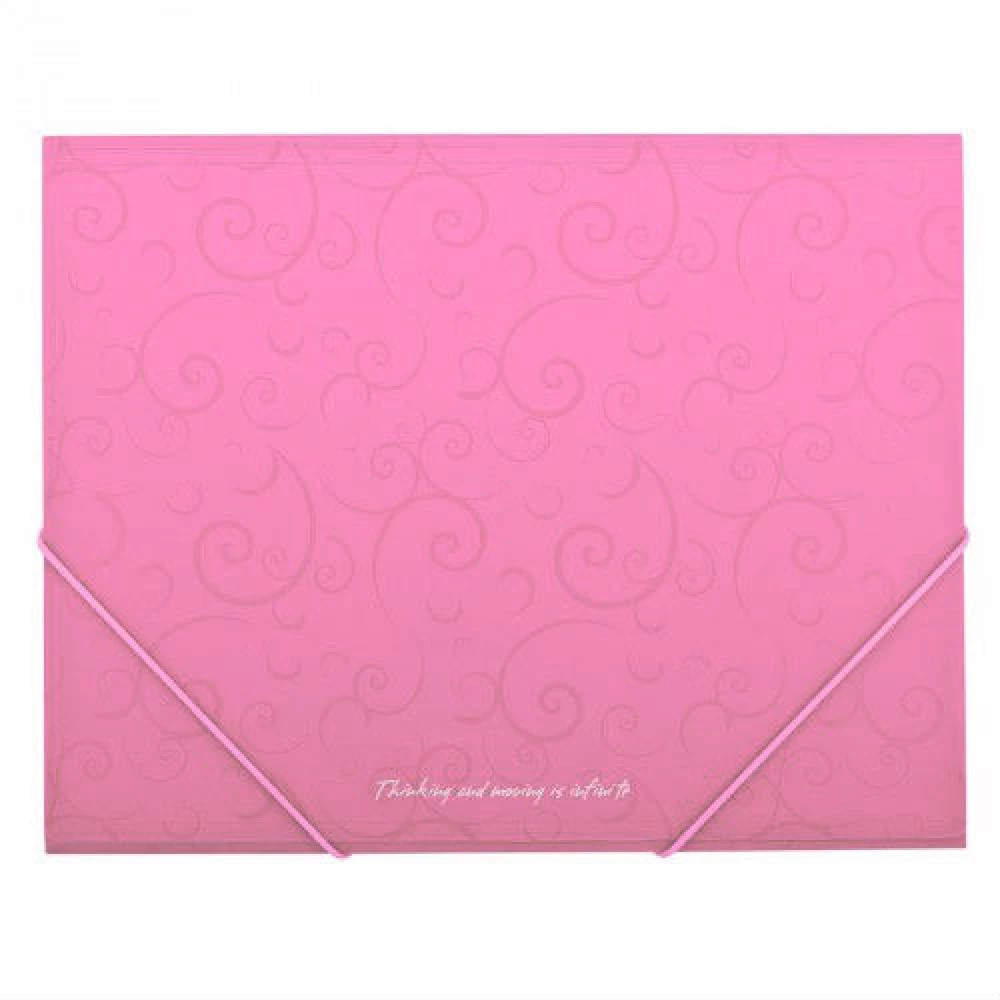 Папка пластикова А4 "BuroMAX" 3914-10 "Barocco" на резинці рожева