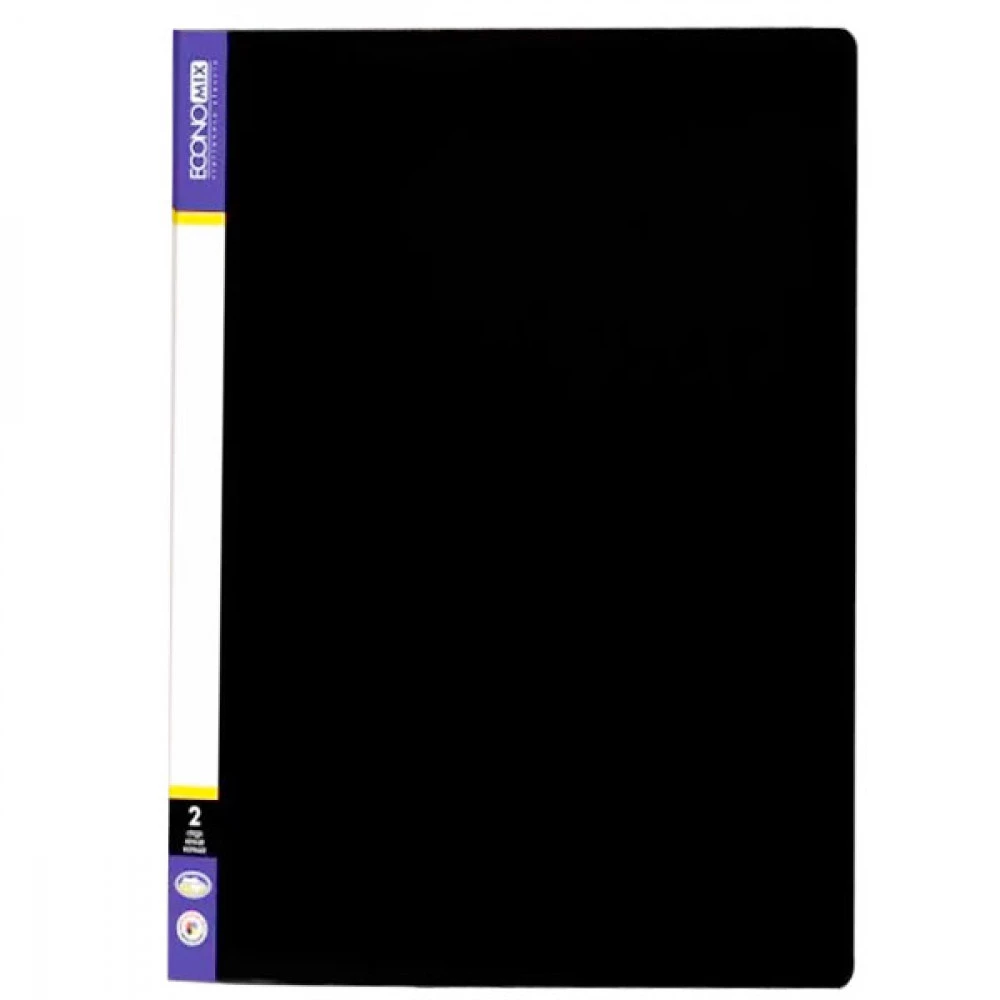 Папка пластикова А4 Economix E30701-01 2 кільця з карм. чорний