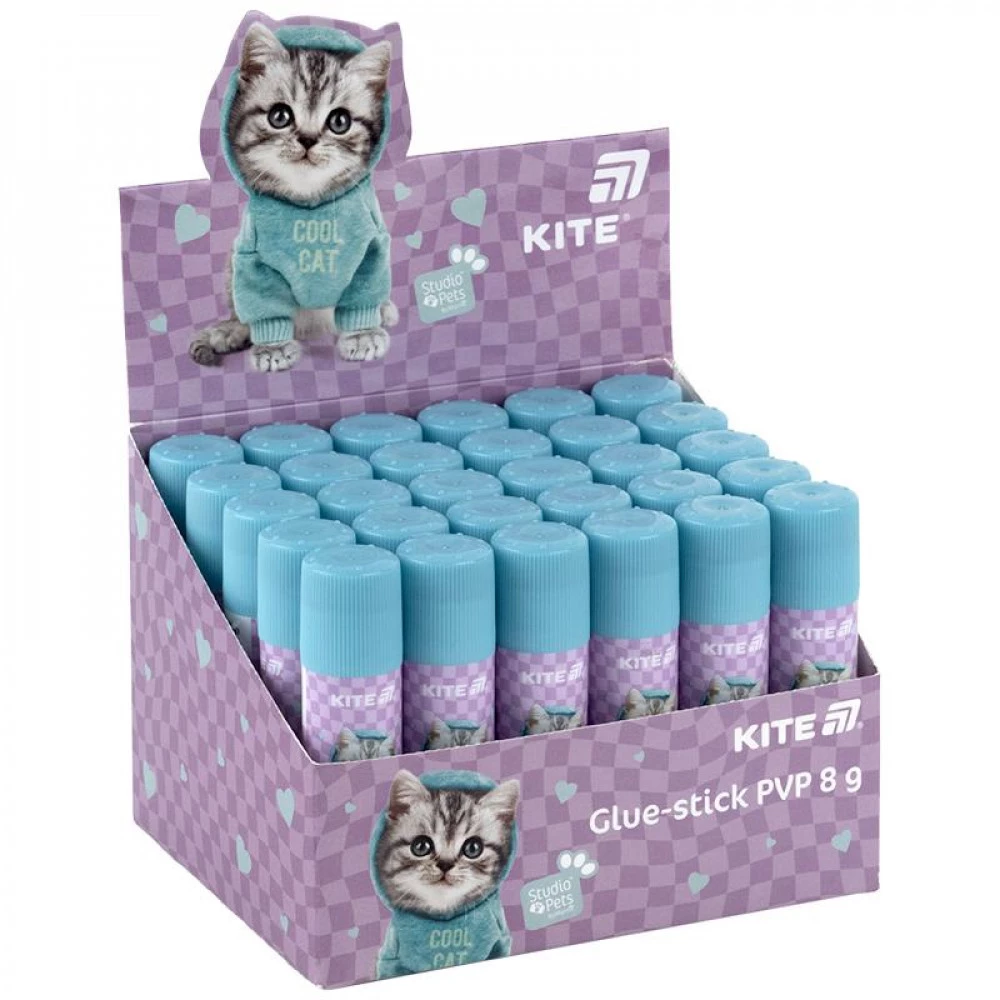 Клей-олівець Kite Studio Pets SP25-130 8гр з індикатором