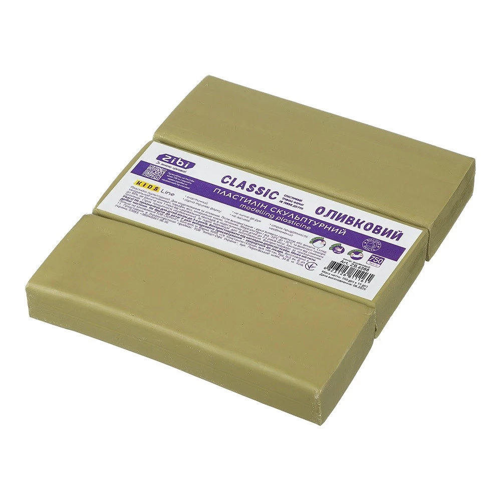 Пластилін 750г оливковий KIDS Line ZB.6288 Скульптурний