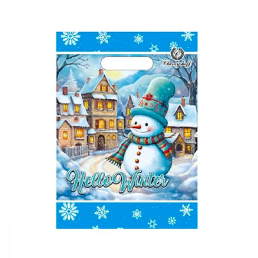 Пакет із прорізною ручкою 22х30 Новорічний Hello Winter