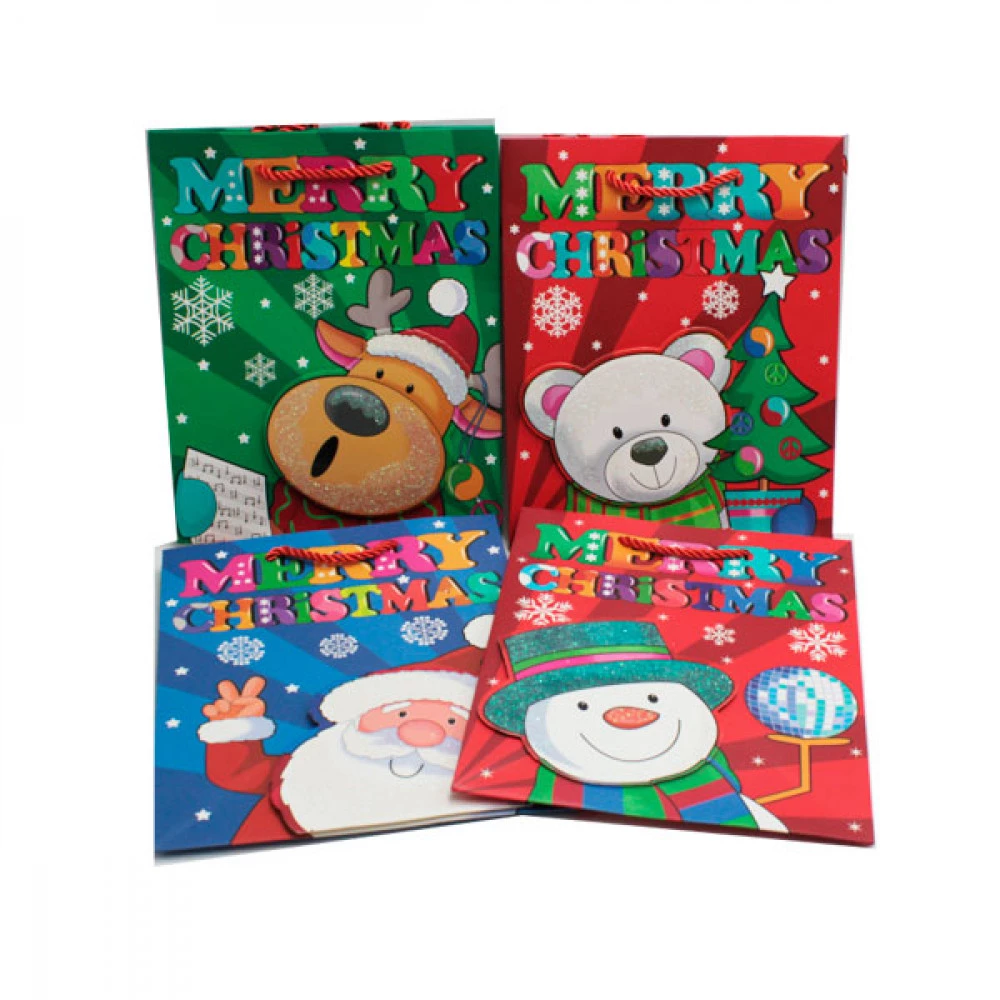 Пакет подарунковий 18х23х8см Новорічний 1050S Mix