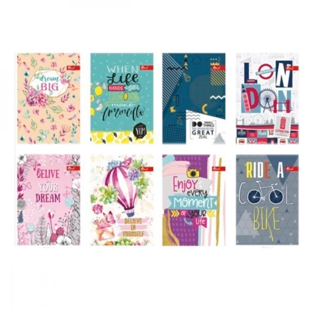 Блокнот А6 32л # ЗК-5 на скобі картонна обкладинка блрк-офсет