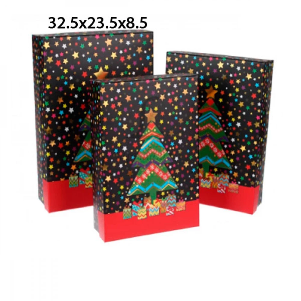 Коробка подарункова картонна 32,5х23,5х8,5см Новорічна 73-2688