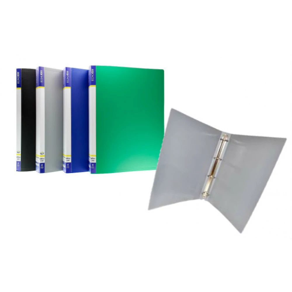 Папка пластикова А4 Economix E30702 на 4 кільця з карм.МІХ