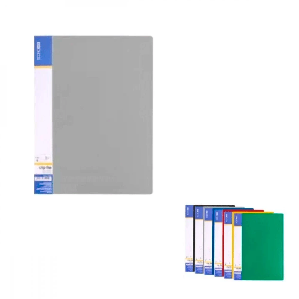 Папка пластикова А4 Economix E31202 бічний затискач з кишенею MIX