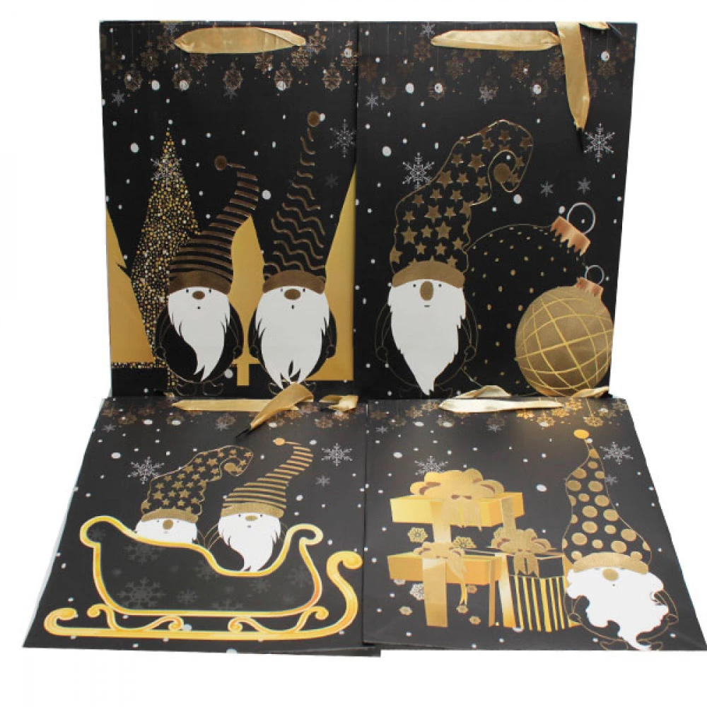 Пакет подарунковий 26х32х10см Новорічний 1910M Mix