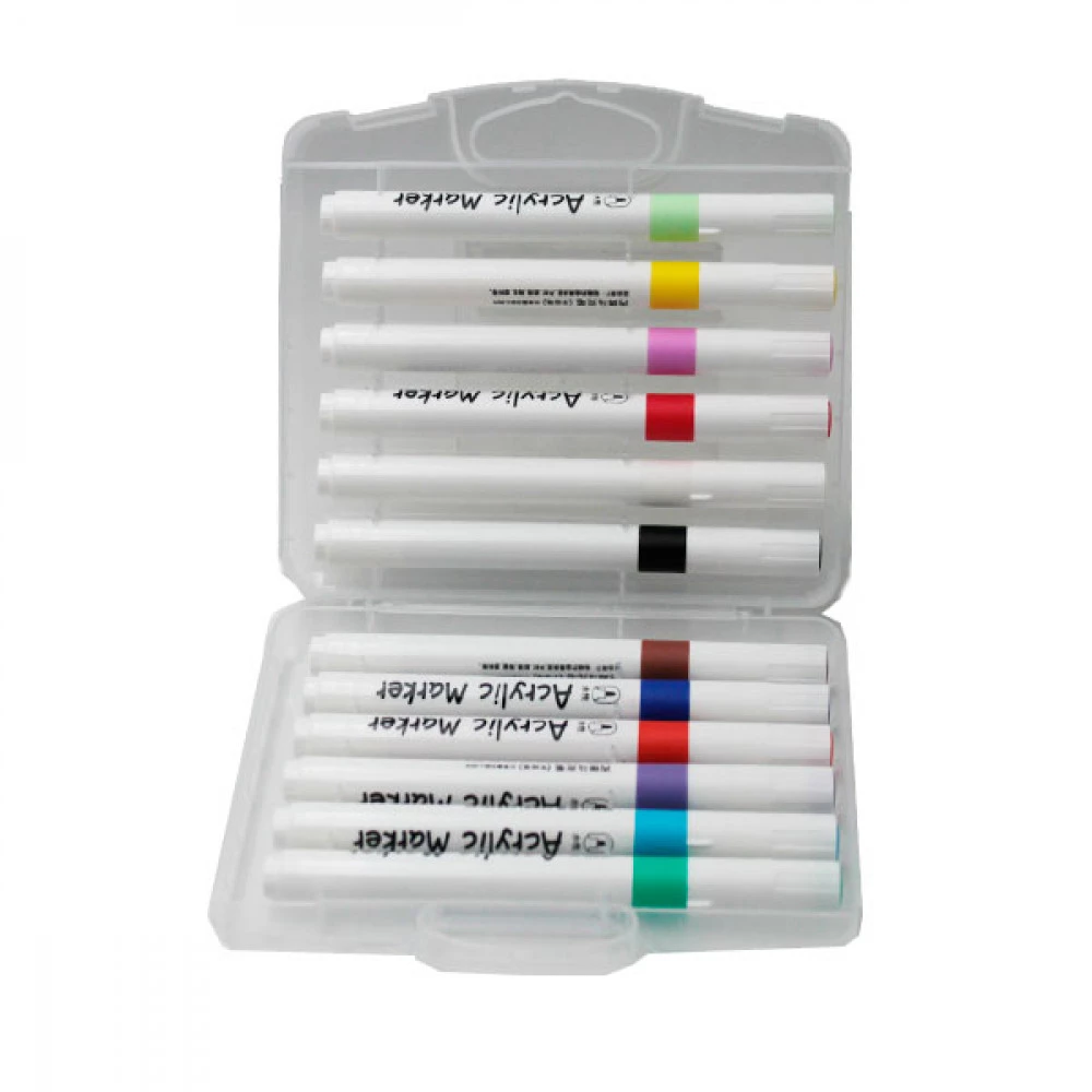 Набір скетч маркерів Aodemei М6131-12 12 штук акрил односторонній пластик бокс