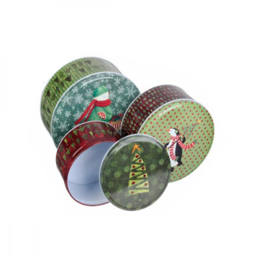 Коробка сувенірна металева "Сніговик з кошиком" 6-1908-127