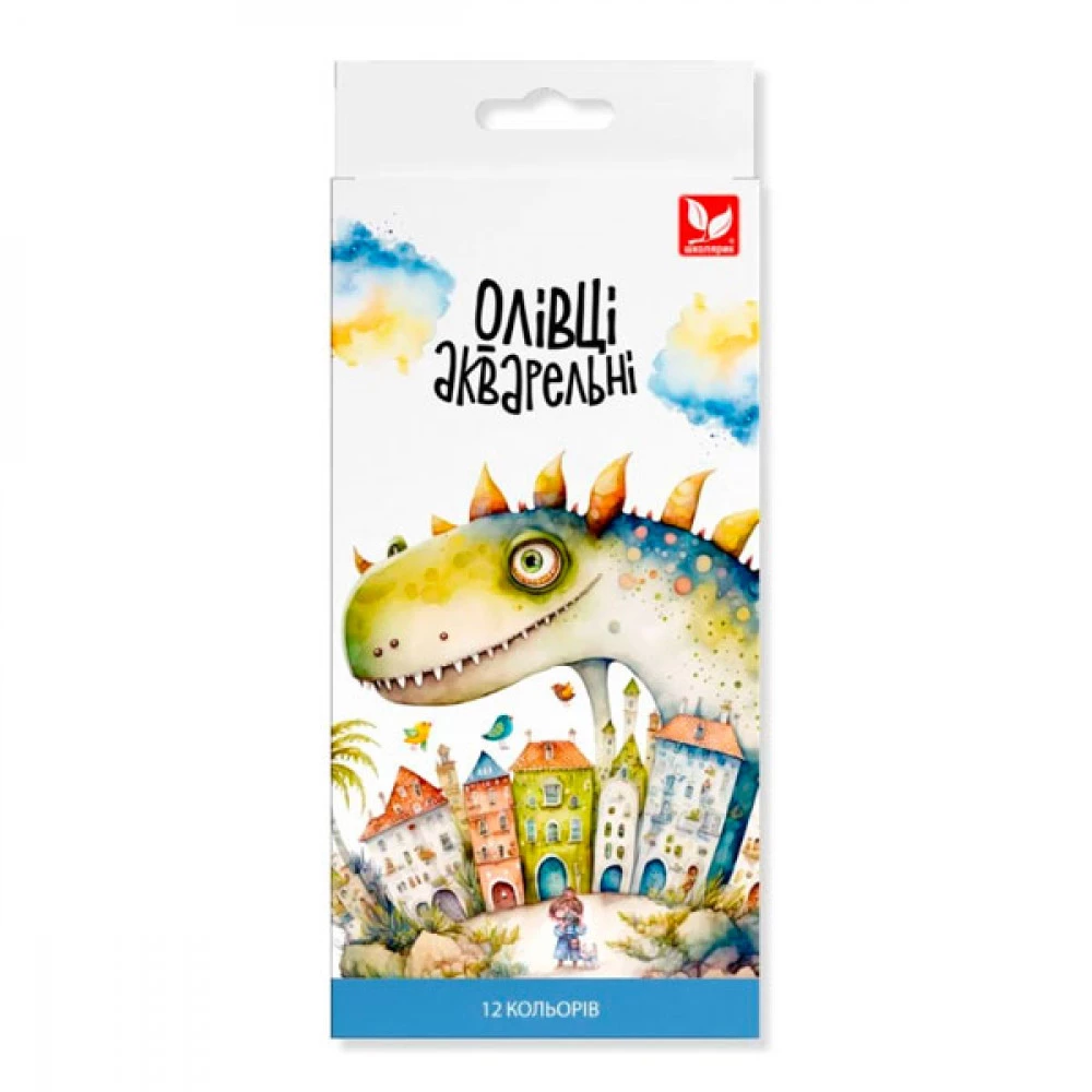 Олівці 12 кольорів Школярик 135SH-12 акварельні