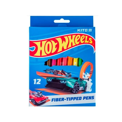 Фломастери 12кол Kite HW24-447 Hot Wheels