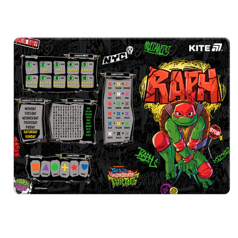 Підкладка настільна 42,5x29см Kite PP NT25-207 Ninja Turtles