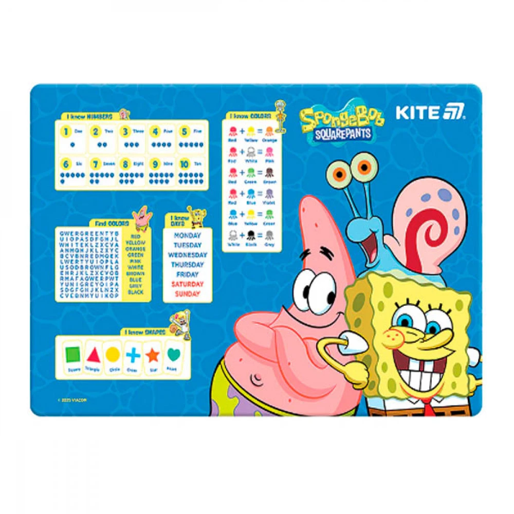 Підкладка настільна 42,5x29см Kite PP SB25-207 SpongeBob