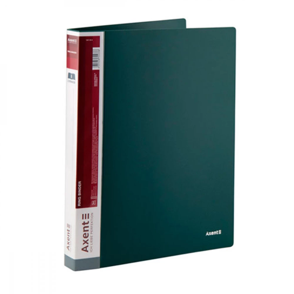 Папка пластикова А4 Axent 1207-05 на 2-х кільцях 25мм із кишенею зелена