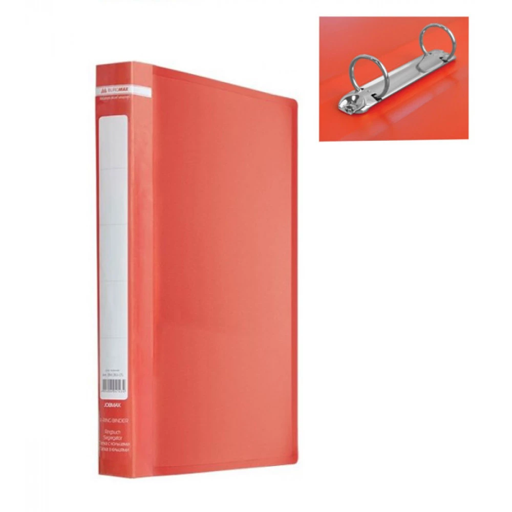 Папка пластикова А4 25мм з 2-ма кільцями BuroMAX/Jobmax 3161-05 червона
