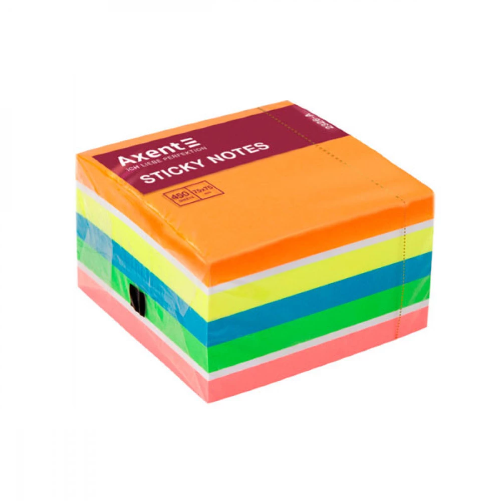 Блок паперу липкий 75х75х450л Axent 2326-53 Mix