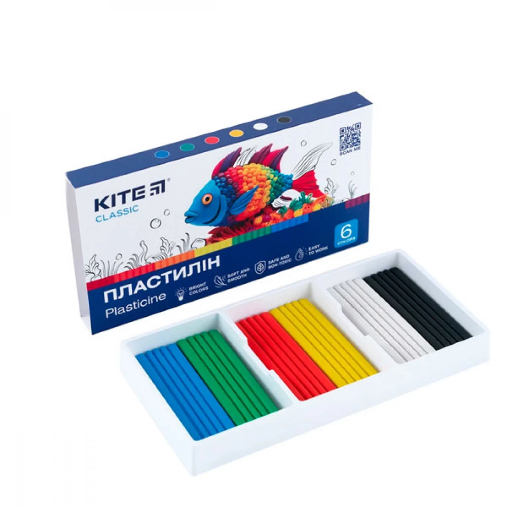 Пластилін 6кол 120г Kite K-081 Kite Classic