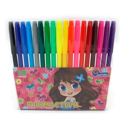 Фломастери 18 кольорів J.Otten 828-18LA Дівчинка з метеликами