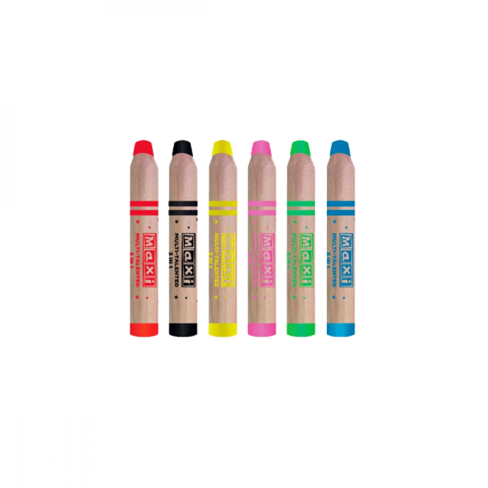 Олівці кольорові MX15171 Multi-Talented 3 в 1, 6 кольорів з точилкою