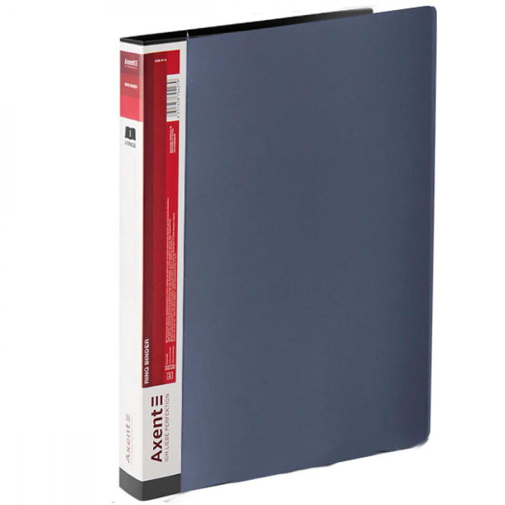 Папка пластикова А4 Axent 1208-03 на 4 кільцях 35мм з кишенею сіра