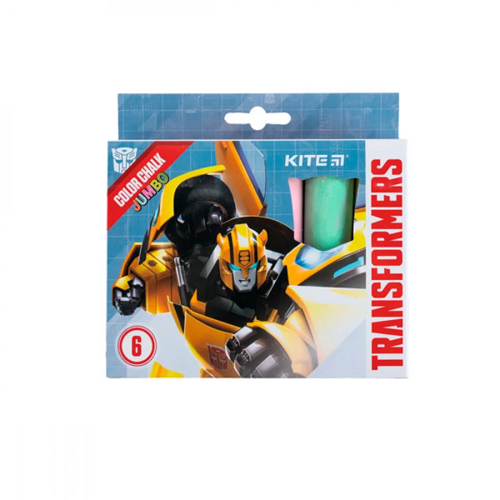 Крейда кольорова 6 кольорів Kite Jumbo Transformers TF24-073