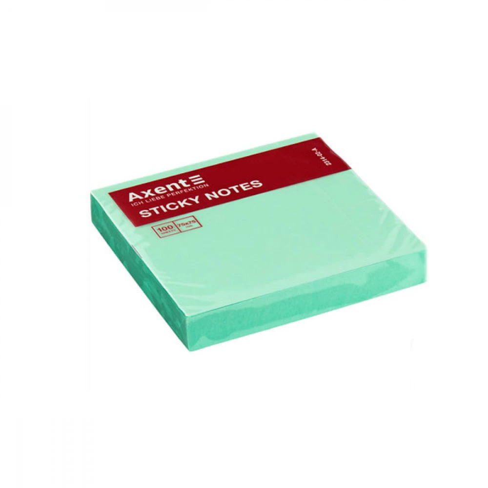 Блок паперу липкий 75х75х100л Axent 2314-02 зелений
