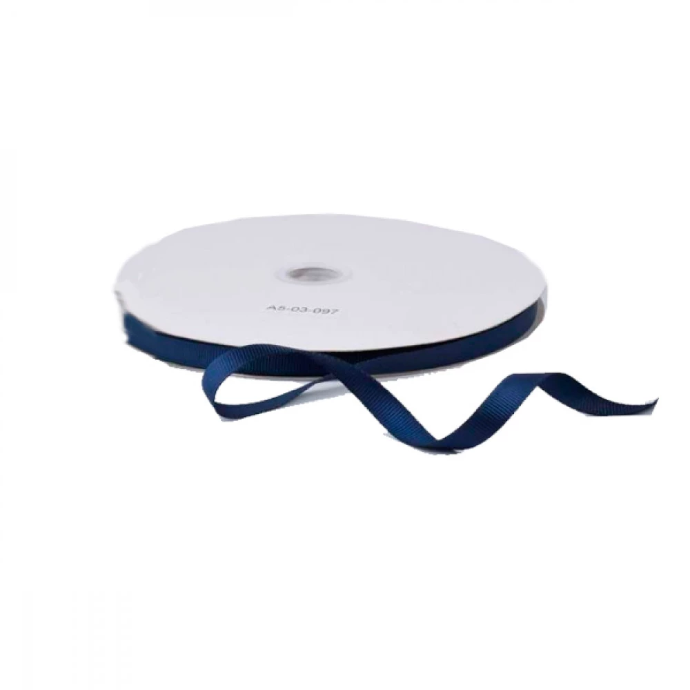 Стрічка репсова для декору 6мм №38 (91,4м) темно-синя 