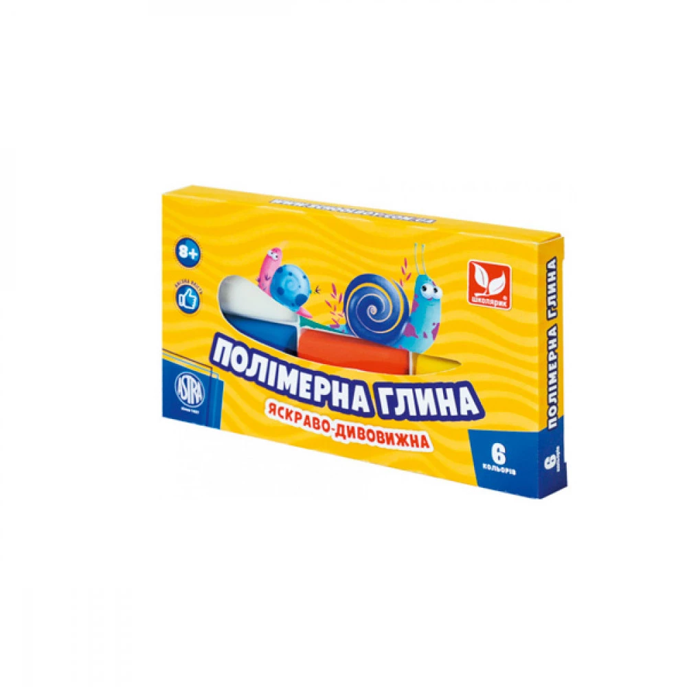 Глина полімерна "Школярик" 83911901 6 кольорів