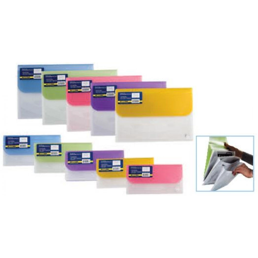 Папка - конверт А4 BuroMAX 3707-99 4 відділення на липучці MIX