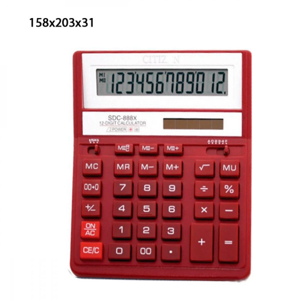 Калькулятор "Citizen" SDC-888 XRD червоний 12-розрядний