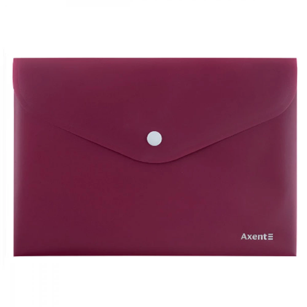 Папка - конверт пластиковий А5 Axent 1522-31Earth colors на кнопці бордо