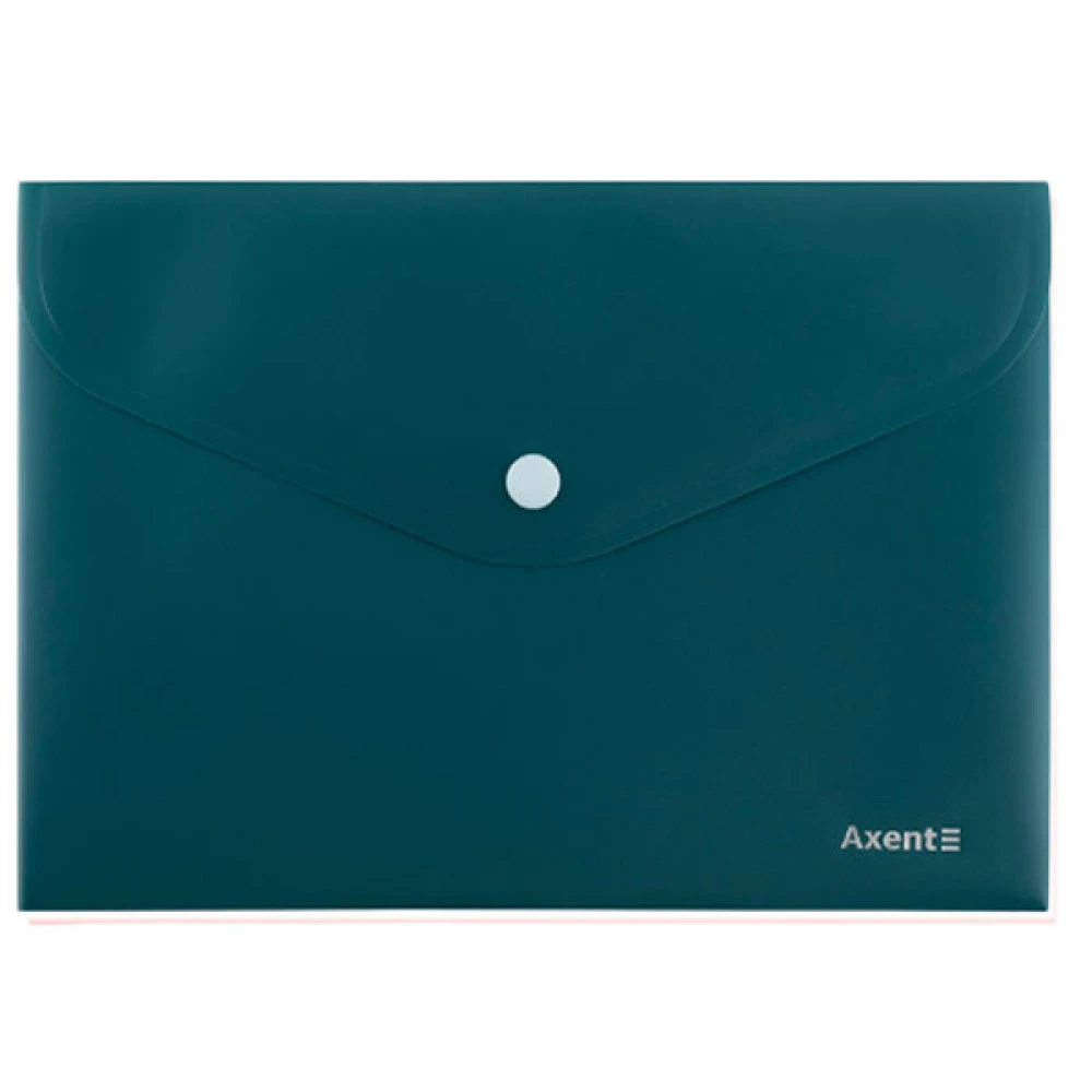 Папка конверт пластикова А5 Axent 1522-30 Earth colors на кнопці зелена