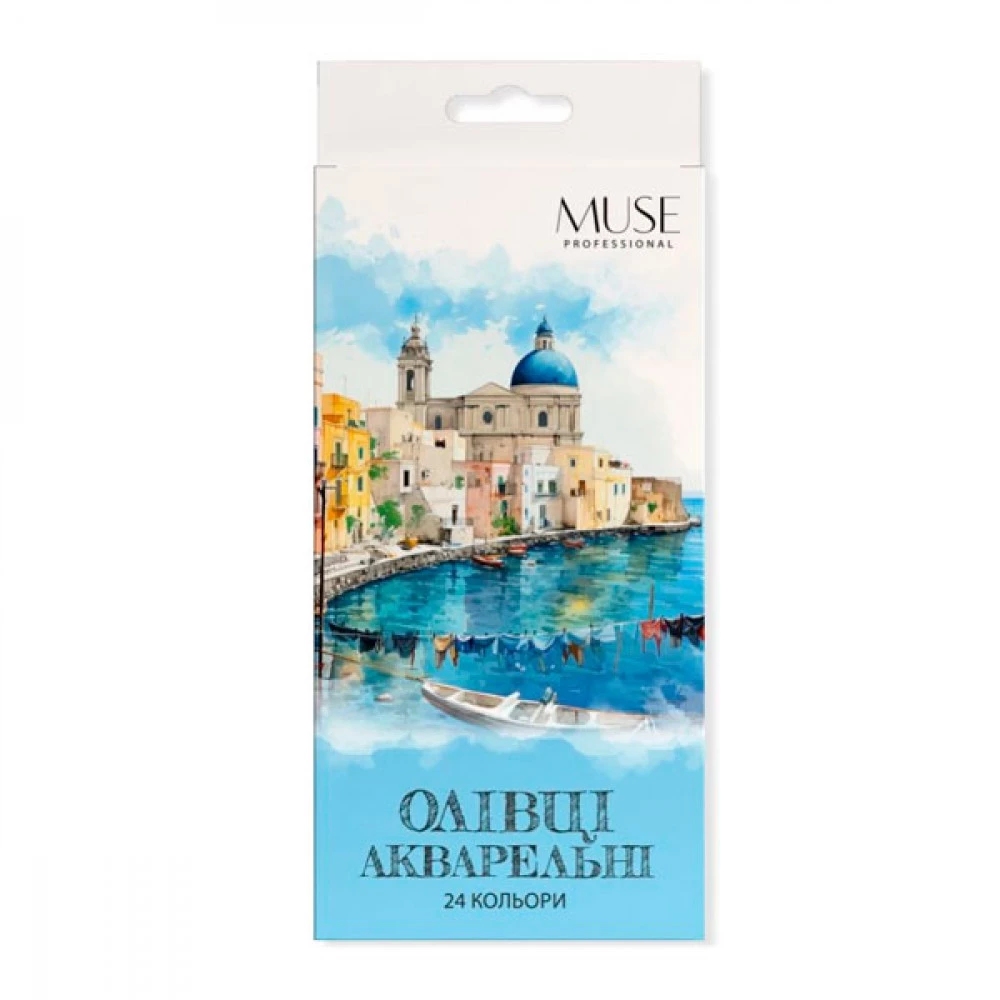 Олівці 24 кольори MUSE 106М-24 акварельні з точилкою