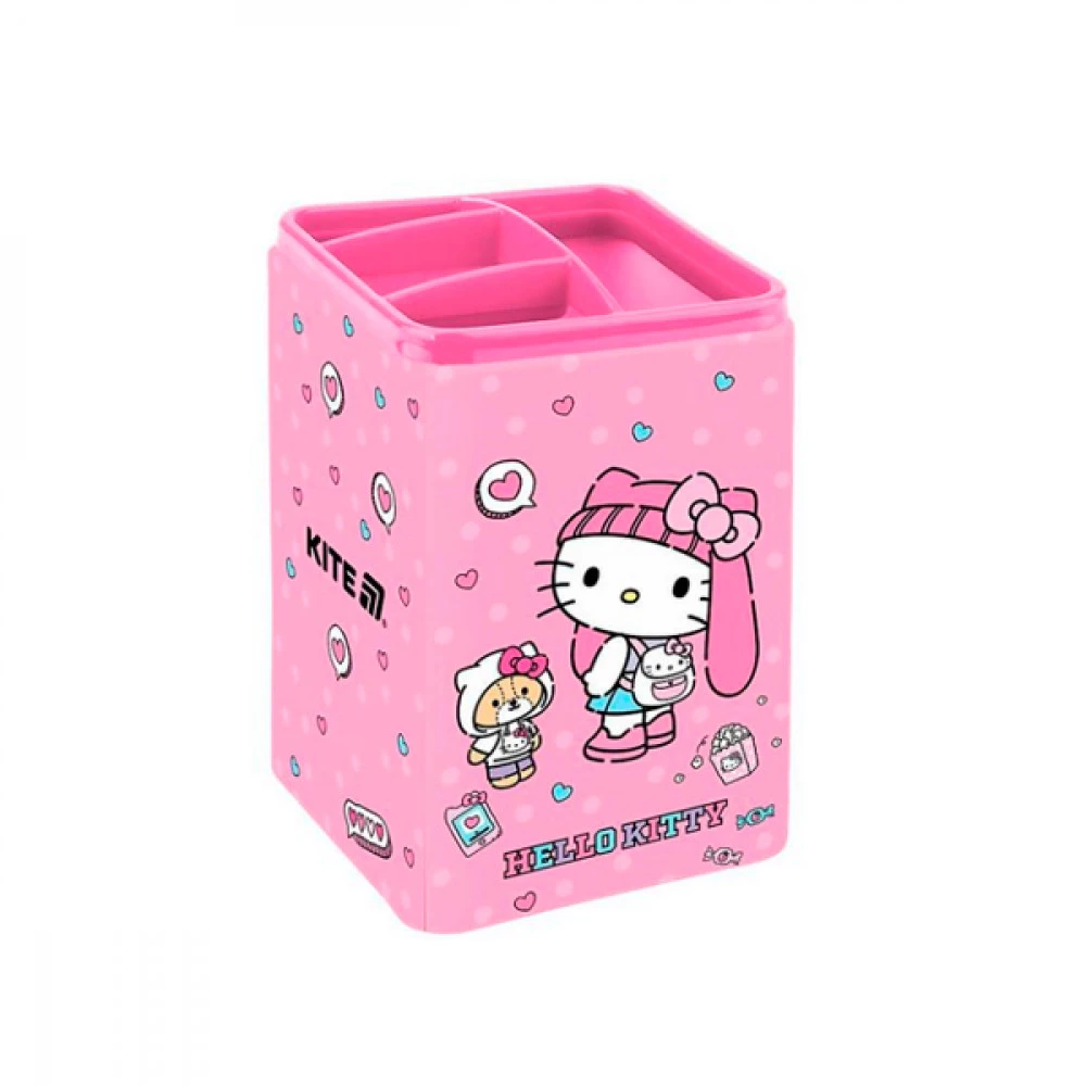 Підставка-склянка для ручок Kite HK25-105-1Hello Kitty квадратний метал