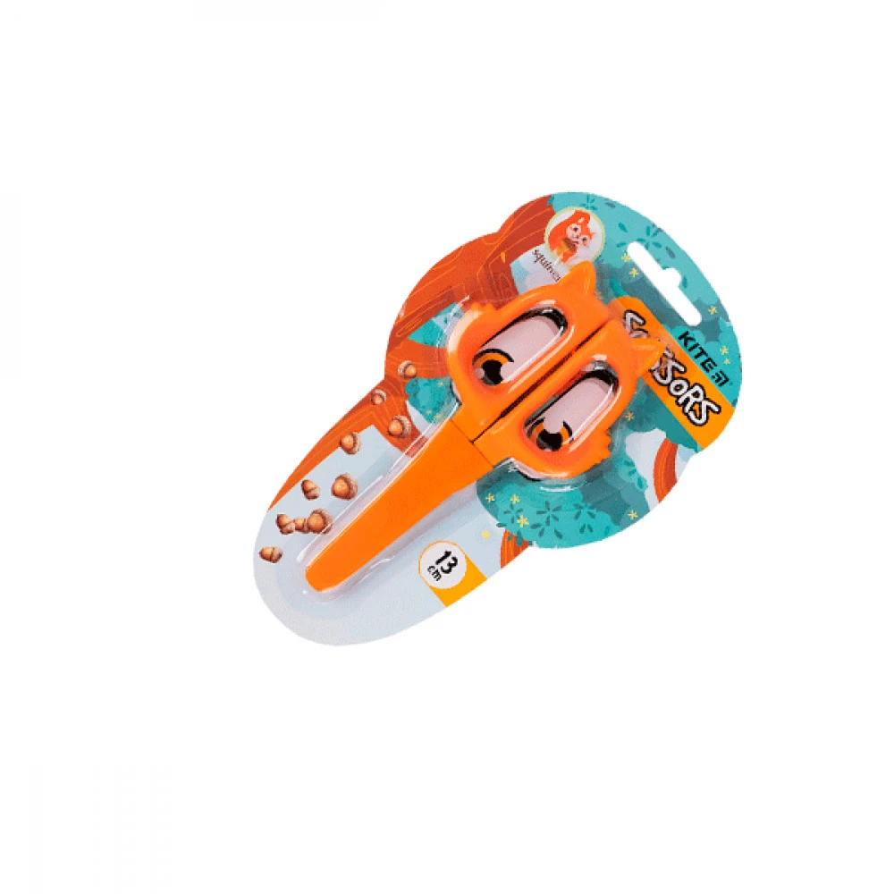 Ножиці дитячі у футлярі Kite k21-017-02 13 см Sguirrel оранжеві