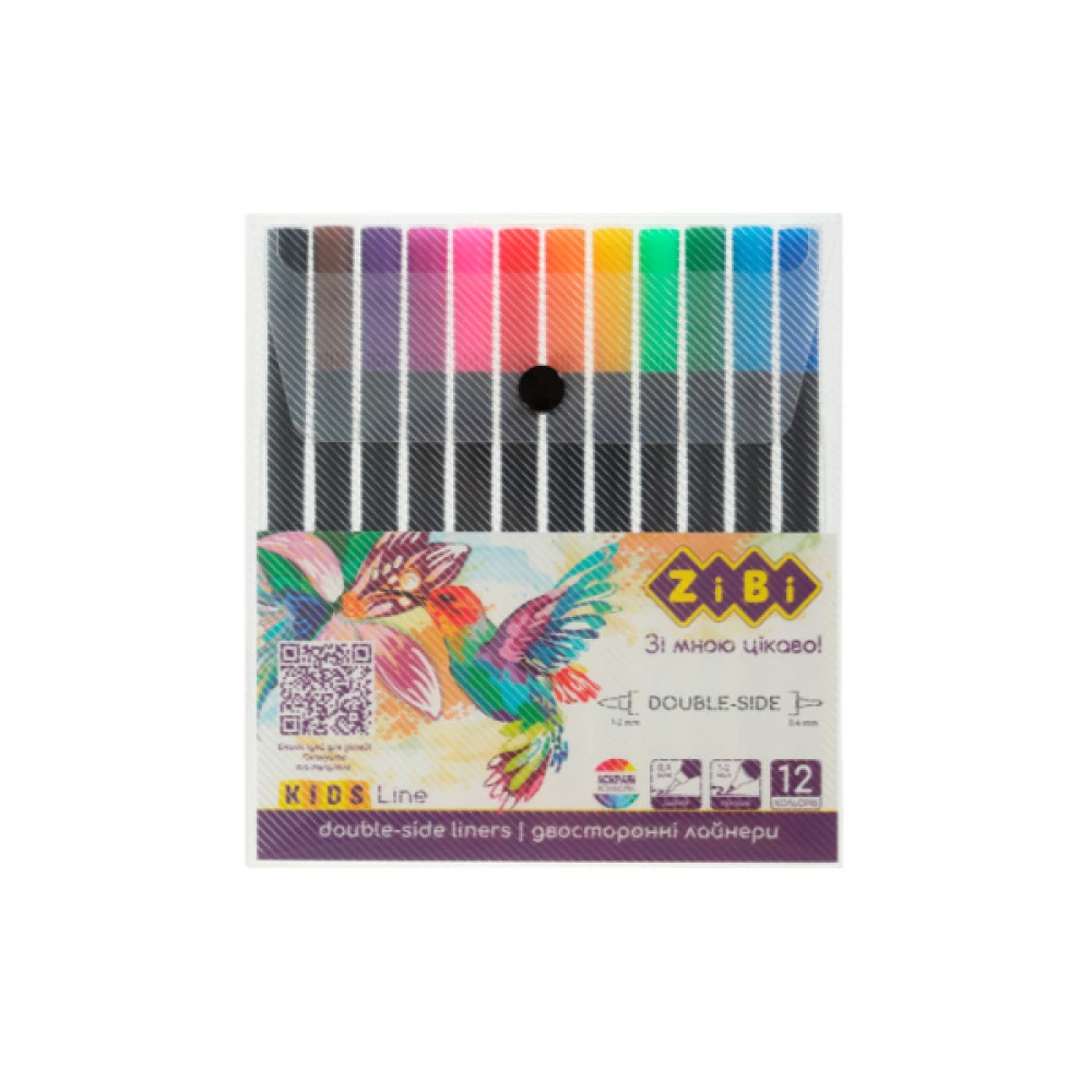 Набір лайнерів Zibi ZB.2851 12 кольорів лайнер+брош двостор.KIDS Line