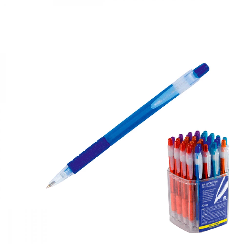 Ручка кулькова автоматична "BuroMAX" 8200 0,7 мм синя