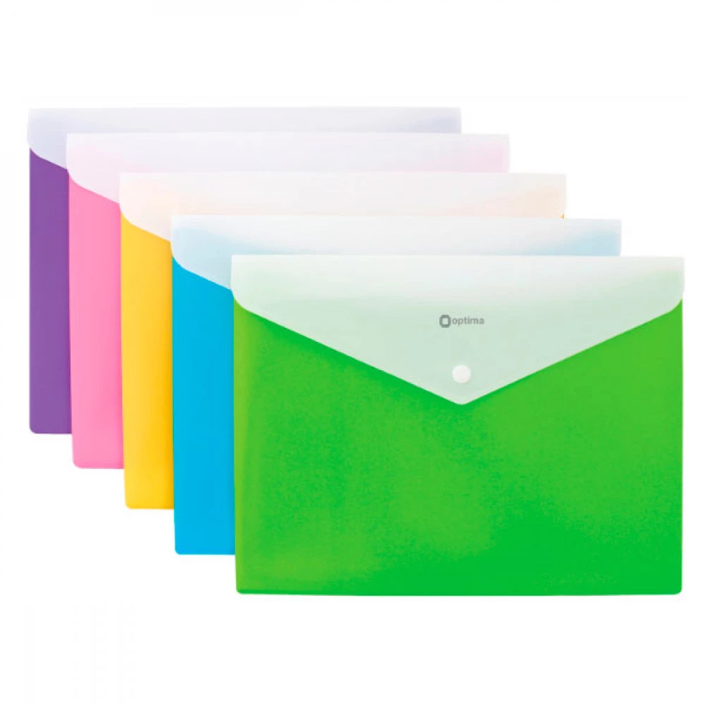 Папка-конверт пластикова А4 Optima О35206-99 Вишиванка на кнопці Mix